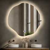 LED Spiegel Asymmetrisch Oval | Touch-Schalter | Anti-Beschlag-Funktion | Neutralweißes Licht - Reyze Seria Ambient Model 1